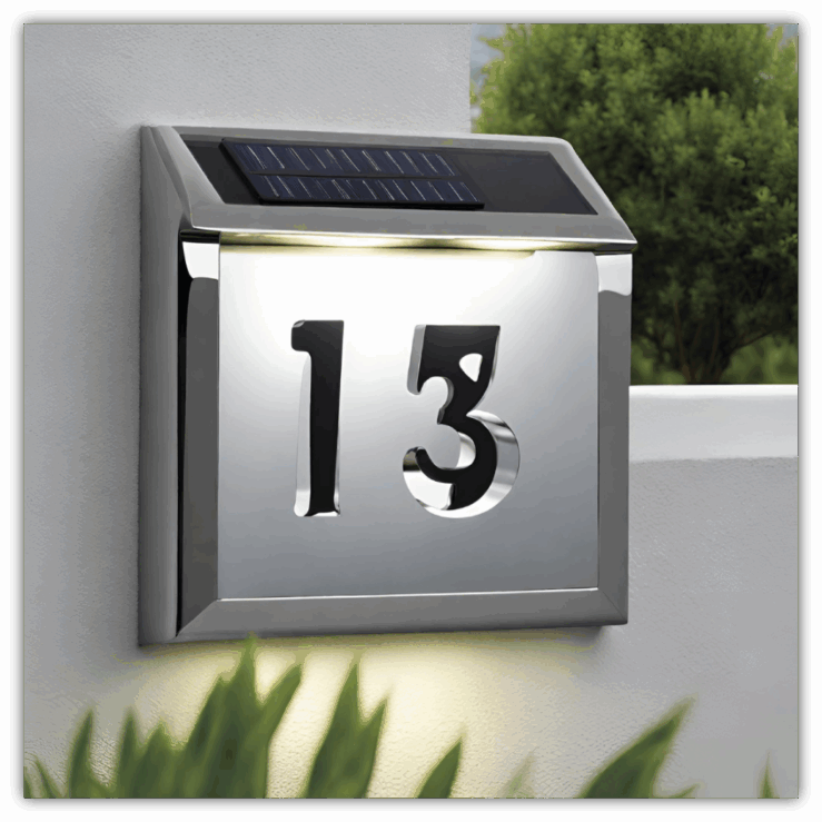 Solarbetriebene Hausnummer „LED“