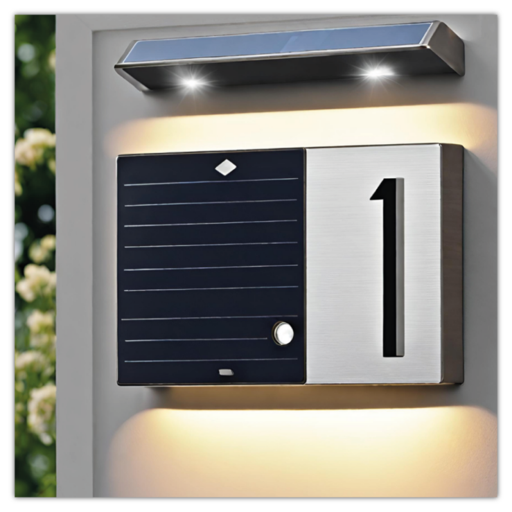 Solarbetriebene Hausnummer "Solar"