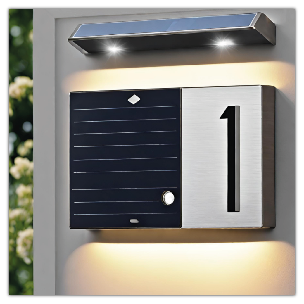 Solarbetriebene Hausnummer "Solar"