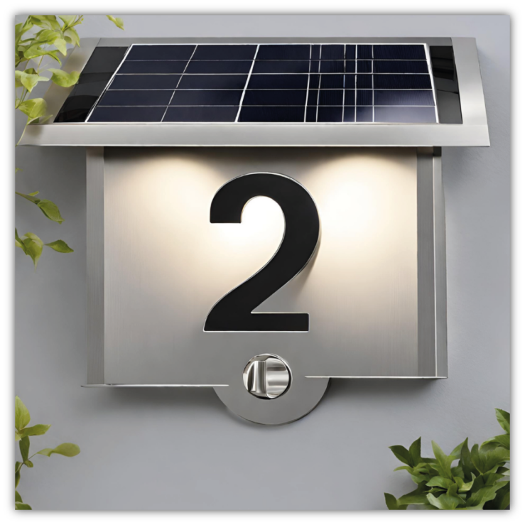 Solarbetriebene Hausnummer „Flash“