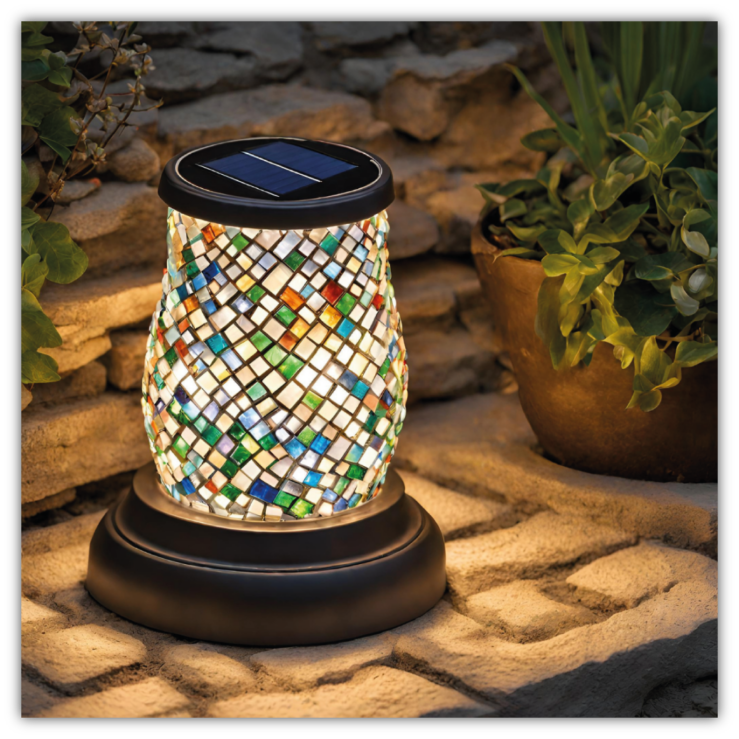 Solar-Leuchten aus Mosaik-Glas