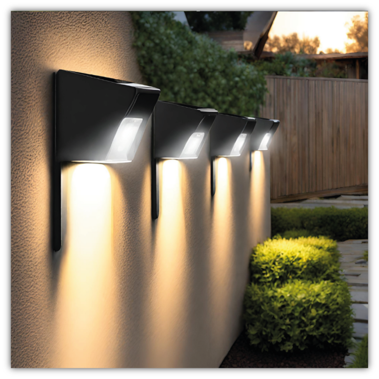 Solar-Wandleuchten 4er-Set