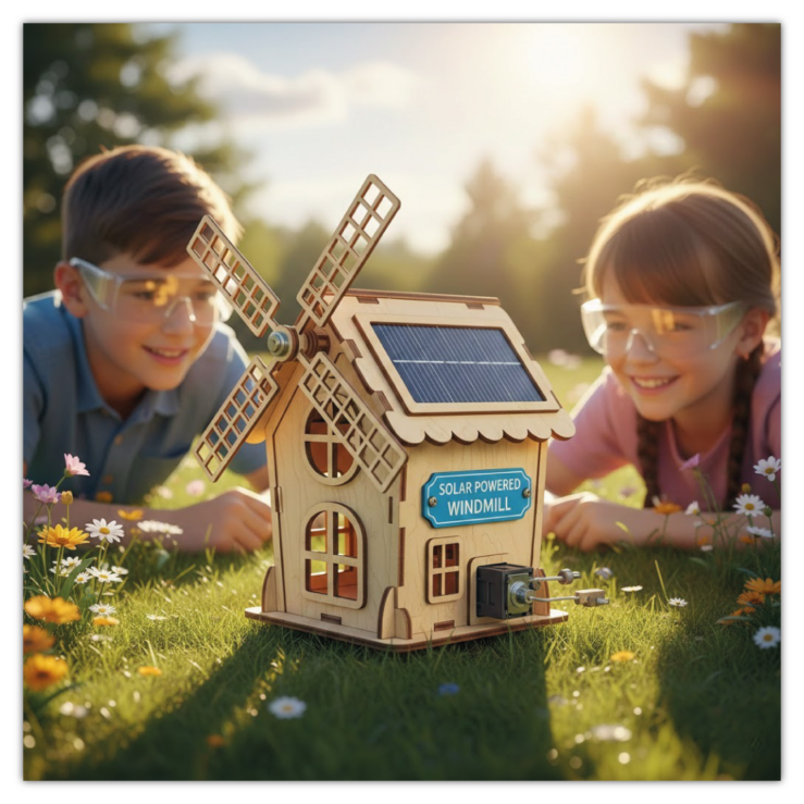 Solarbetriebenes 3D Holzpuzzle "Woodix"